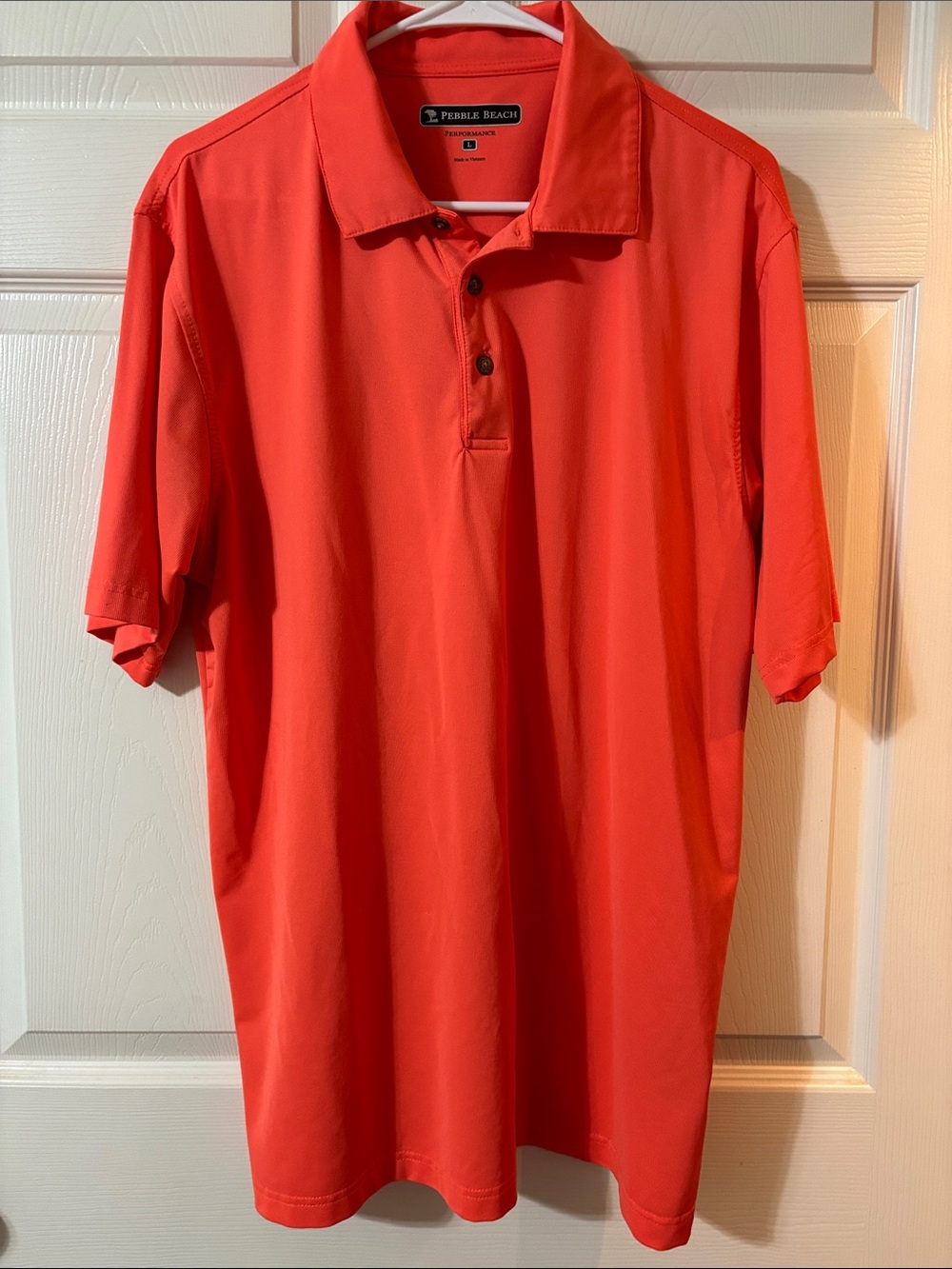 Pebble Beach Men's Coral-Red Performance Polo